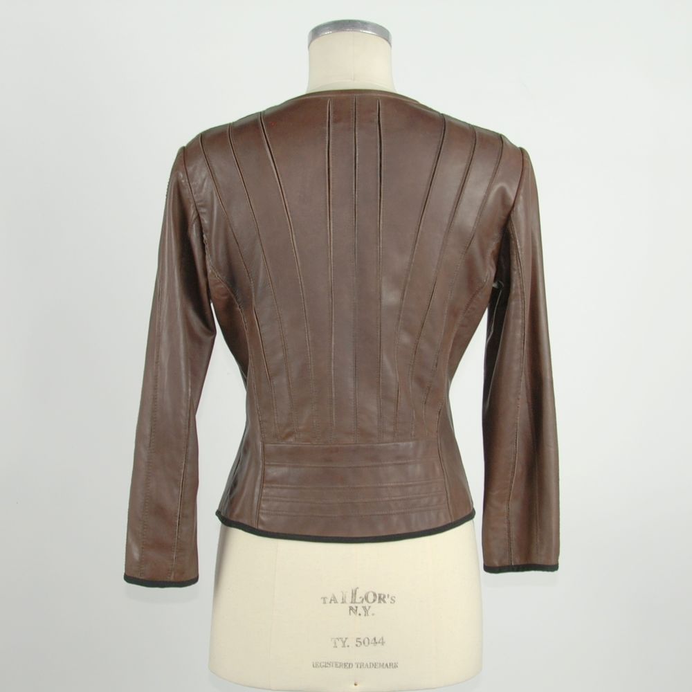 Emilio Romanelli Brown Genuine Leather Jackets & Coat