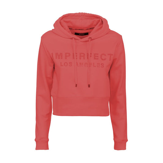 Imperfect Red Rhinestone Logo Cropped Hoodie