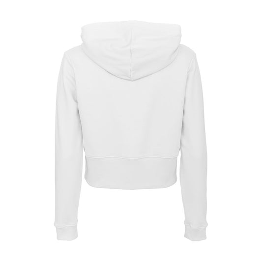 Imperfect White Rhinestone Logo Cropped Hoodie