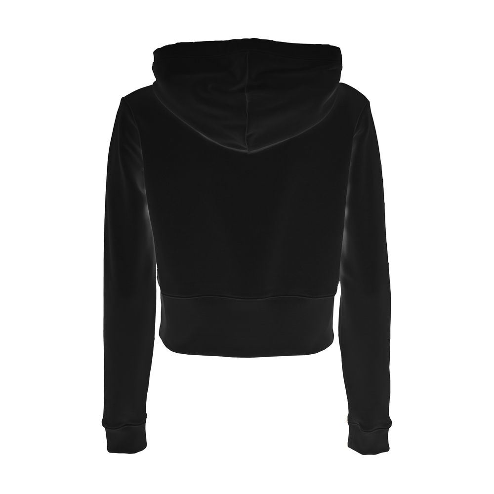 Imperfect Black Rhinestone Logo Cropped Hoodie