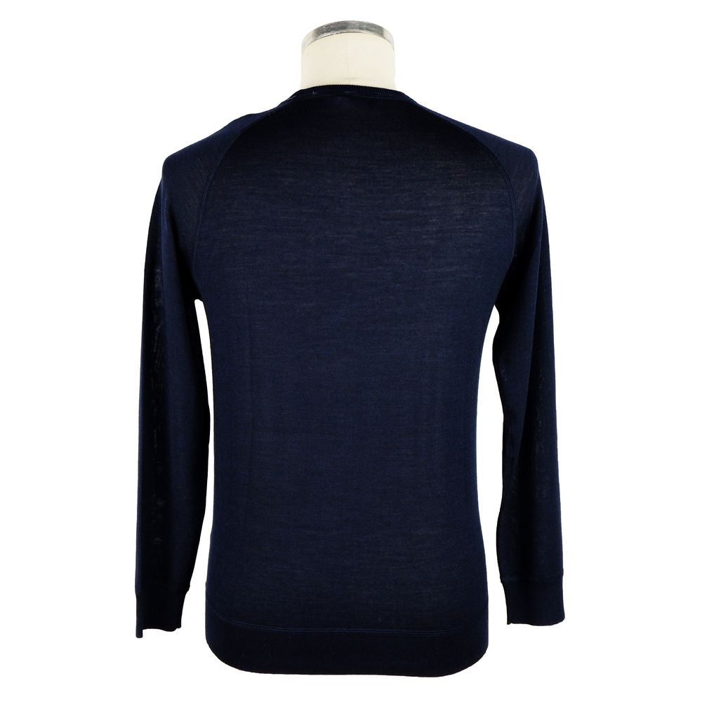 Emilio Romanelli Blue Merino Wool Sweater