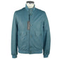 Emilio Romanelli Blue Leather Jacket