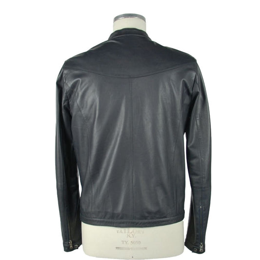 Emilio Romanelli Blue Leather Jacket