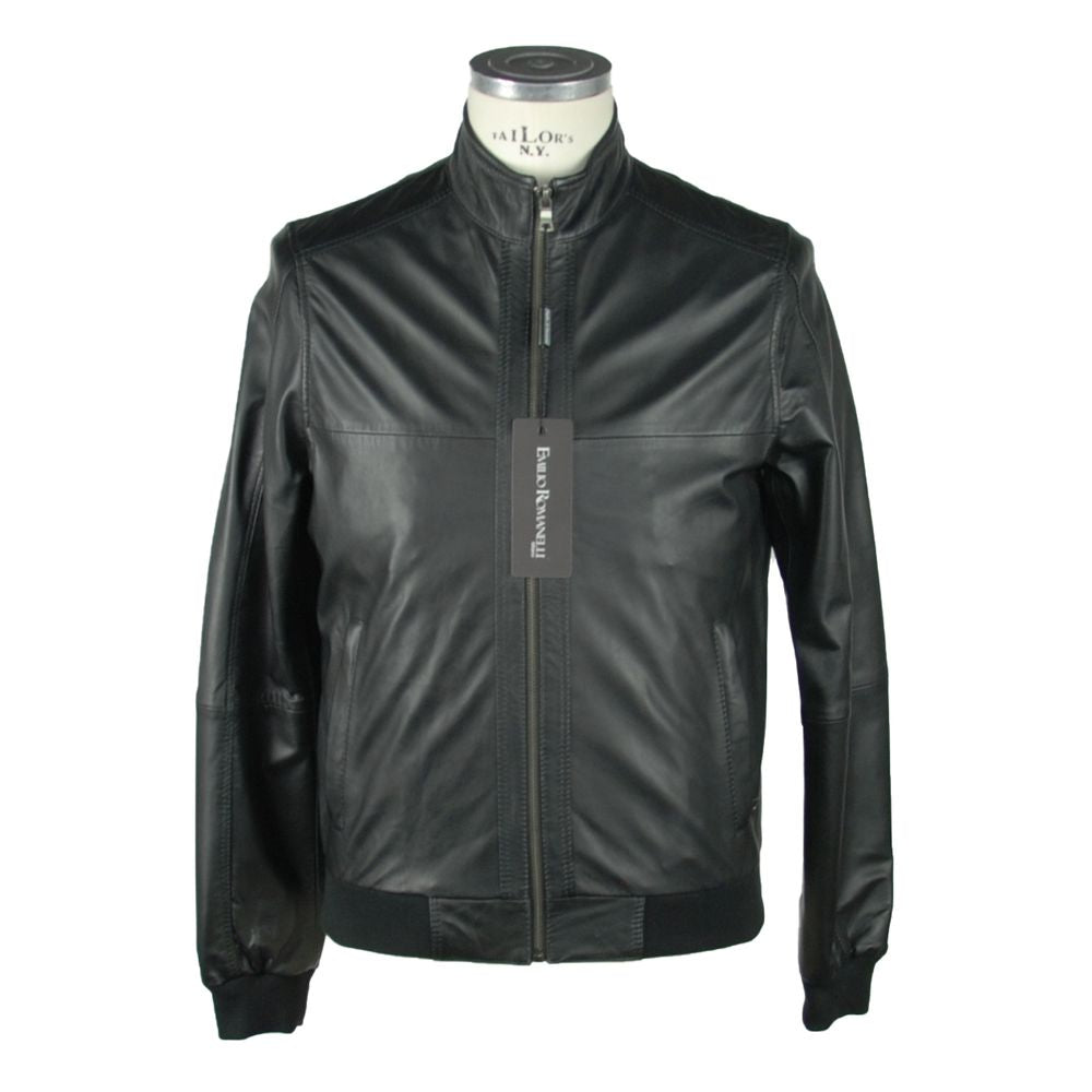 Emilio Romanelli Black Leather Jacket