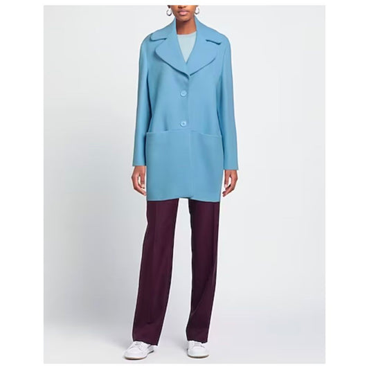 Love Moschino Elegant Light Blue Wool Coat