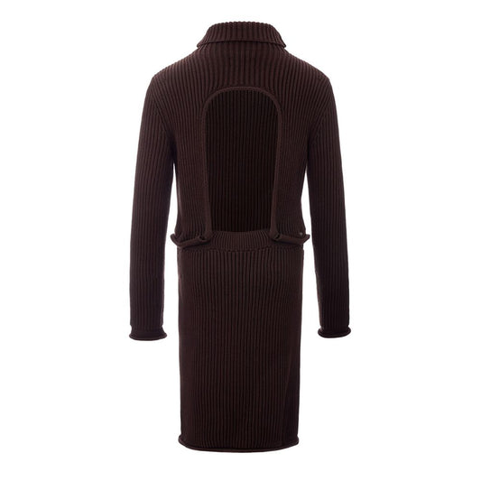 Bottega Veneta Elegant Brown Cutout Dress