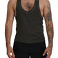 Dsquared² Gray Cotton Linen Sleeveless Tank T-shirt