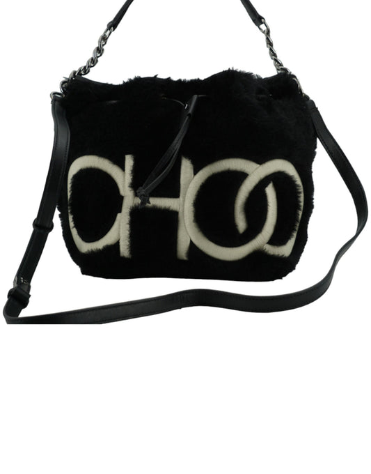 Jimmy Choo Black Leather Top Handle and Shoulder Bag