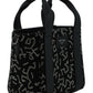 Jimmy Choo Black Leather and Canvas Small Tote Bag