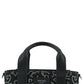 Jimmy Choo Black Leather and Canvas Small Tote Bag