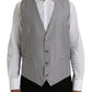 Dolce & Gabbana Light Gray Wool Formal Dress Waistcoat Vest