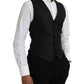 Dolce & Gabbana Black Wool Waistcoat Dress Formal Vest