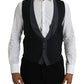 Dolce & Gabbana Black Wool Waistcoat Dress Formal Vest