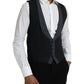 Dolce & Gabbana Black Wool Waistcoat Dress Formal Vest