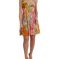 Dolce & Gabbana Multicolor Floral Silk Chiffon V-neck Dress