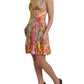 Dolce & Gabbana Multicolor Floral Silk Chiffon V-neck Dress