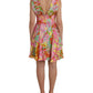 Dolce & Gabbana Multicolor Floral Silk Chiffon V-neck Dress