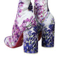 Dolce & Gabbana White Floral Jersey Stretch Boots Shoes