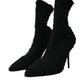 Dolce & Gabbana Black Stiletto Heels Mid Calf Boots Shoes