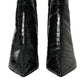 Dolce & Gabbana Black Eel Leather Logo Short Boots Shoes