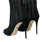 Dolce & Gabbana Black Mesh Stiletto Heels Ankle Boots Shoes