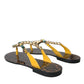 Dolce & Gabbana Mustard Crystal Calf Leather Beachwear Shoes