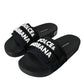 Dolce & Gabbana Black Neoprene Slides Flats Beachwear Shoes