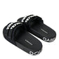 Dolce & Gabbana Black Neoprene Slides Flats Beachwear Shoes