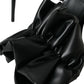 Dolce & Gabbana Black Leather Ankle Strap Heel Sandals Shoes