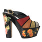 Dolce & Gabbana Multicolor Floral Crystal Platform Sandals Shoes