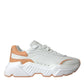 Dolce & Gabbana White Peach DAYMASTER Leather Sneakers Shoes