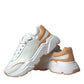 Dolce & Gabbana White Peach DAYMASTER Leather Sneakers Shoes