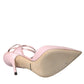 Dolce & Gabbana Pink Leather Ankle Strap Heels Pumps Shoes