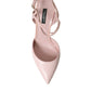 Dolce & Gabbana Pink Leather Ankle Strap Heels Pumps Shoes