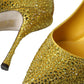 Dolce & Gabbana Yellow Strass Crystal Heels Pumps Shoes