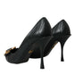 Dolce & Gabbana Black Devotion Leather Heels Pumps Shoes