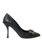 Dolce & Gabbana Black Devotion Leather Heels Pumps Shoes