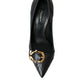 Dolce & Gabbana Black Devotion Leather Heels Pumps Shoes