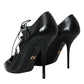 Dolce & Gabbana Black Python Leather Mary Jane Pumps Shoes