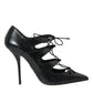 Dolce & Gabbana Black Python Leather Mary Jane Pumps Shoes