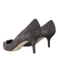 Dolce & Gabbana Gray Amore Suede Bellucci Heels Pumps Shoes