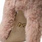 Dolce & Gabbana Light Pink Faux Fur Heels Pumps Shoes