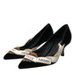 Dolce & Gabbana Black Suede Leather Amari Heels Pumps Shoes