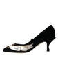 Dolce & Gabbana Black Suede Leather Amari Heels Pumps Shoes