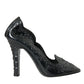 Dolce & Gabbana Black Crystal CINDERELLA Heels Pumps Shoes