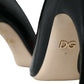 Dolce & Gabbana Black Leather WOW Patch Heels Pumps Shoes