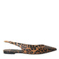 Dolce & Gabbana Brown Leopard Exotic Skin Slingback Shoes