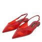 Dolce & Gabbana Red PVC Slingback Clear Flats Sandals Shoes