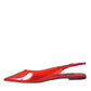 Dolce & Gabbana Red PVC Slingback Clear Flats Sandals Shoes