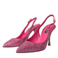 Dolce & Gabbana Pink Slingbacks Crystal Pumps Shoes